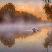 Paddling In Mist Art Print