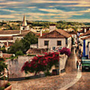 Painted Postcard From Obidos Art Print