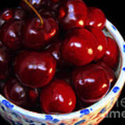 Painterly Bowl Of Cherries Art Print