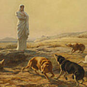 Pallas Athena And The Herdsmans Dogs Art Print