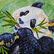 Panda's Bamboo Snack Art Print