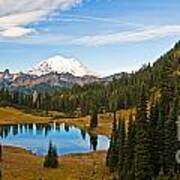 Panorama Of Tipsoo Lake In Mount Rainier National Park Art Print