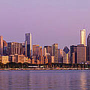 Panoramic View Of Chicago Skyline At Art Print