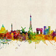 Paris Skyline Art Print