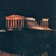 Parthenon At Night Art Print