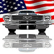 Patriotic Ford Mustang 1966 Art Print