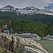 Pause In Wonder At Cruise Ships In Alaska Art Print