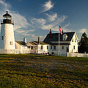 Pemaquid Point Lighthouse At Sunset Art Print