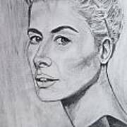 Pencil Sketch Of Actress Art Print