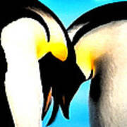 Penquin Love Dance Art Print