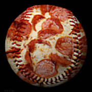 Pepperoni Pizza Baseball Square Art Print