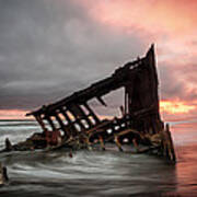 Peter Iredale Sunset Art Print