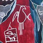 Petroglyph Parrot Art Print