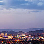 Phoenix And Scottsdale Dusk Panorama Art Print