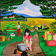 Picnic With The Farmers Art Print