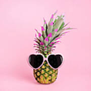 Pineapple Wearing Sunglasses Art Print