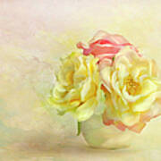 Pink And Yellow Roses Art Print
