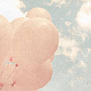 Pink Balloons Blue Sky Art Print