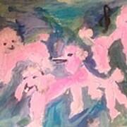 Pink Poodle Polka Art Print