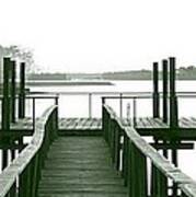 Pirate's Cove Pier In Monochrome Art Print