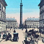 Place Vendome Paris 1910 Art Print