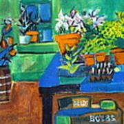 Plants In Potting Shed Art Print