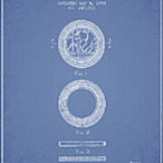 Poker Chip Patent From 1948 - Light Blue Art Print