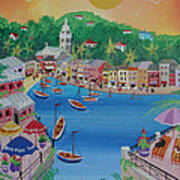 Portofino, Italy, 2012 Acrylic On Canvas Art Print