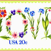 Postage Stamp Love Art Print