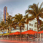 Postcard Of Breakwater Esplendor Hotel On Ocean Drive - South Beach Miami Beach Florida Art Print