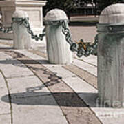 Posts And Chains At Niagara Square Art Print