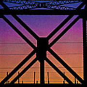 Powerlines And Girders At Sunset Art Print