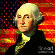 President George Washington V2 M20 Square Art Print