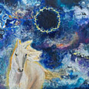 Prophetic Message Sketch Painting 6 Ring Of Lightning White Horse Art Print