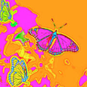 Psychedelic Butterflies Art Print