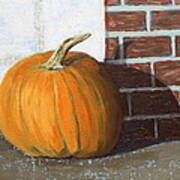 Pumpkin On The Corner Art Print