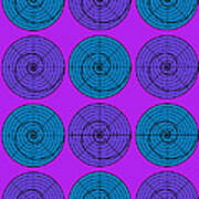 Purple Aqua Orb Circle Bubble Pop A La After Warhol Art Print