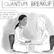Quantum Breakup -- Two Female Scientists Hold Art Print