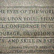 Quote Of Eisenhower In Normandy American Cemetery And Memorial Art Print