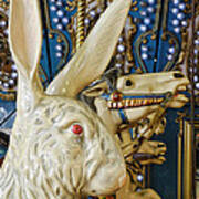 Rabbit On The Carousel Art Print