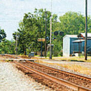 Railroad Crossing Brenham Texas Art Print