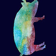 Rainbow Pig Art Print