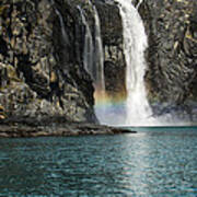 Rainbow Waterfall Black Stone Bay Art Print