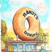 Randy's Donuts In Los Angeles - California Art Print