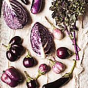 Raw Purple Vegetables Art Print