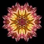 Red And Yellow Dahlia Iv Flower Mandala Art Print