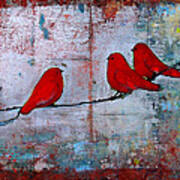 Red Birds Let It Be Art Print