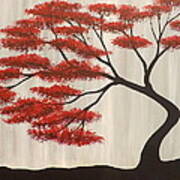 Red Bonsai Art Print