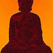 Red Buddha Art Print