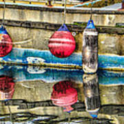 Red Buoy Reflections Of Alaska Art Print